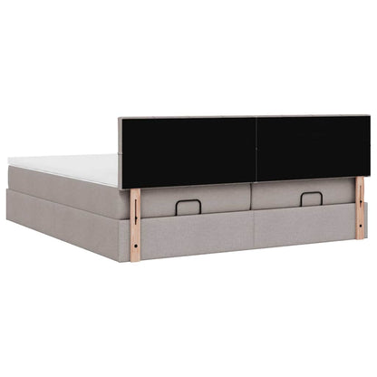 Ottoman bed met matrassen 160x200cm stof taupe