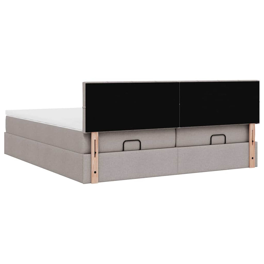 Ottoman bed met matrassen 160x200cm stof taupe