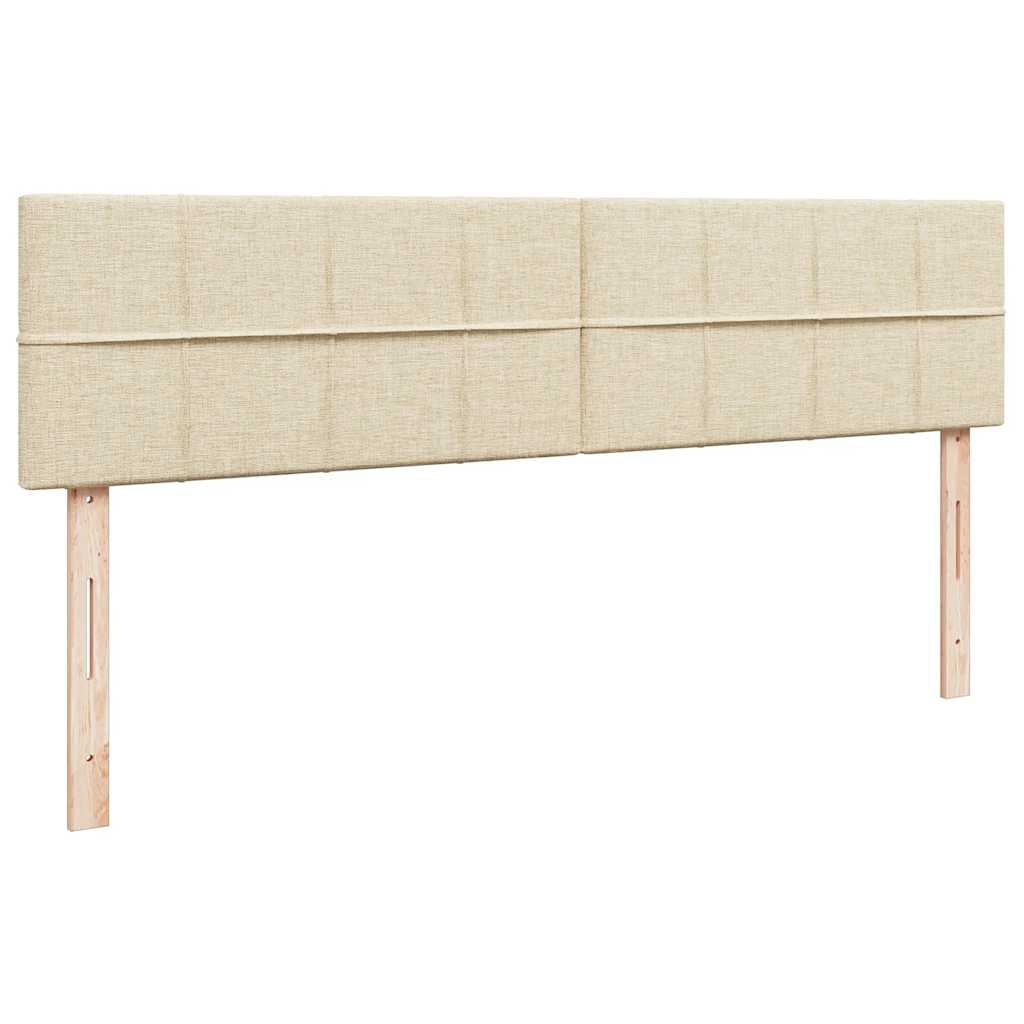 Ottoman bed met matrassen 160x200cm stof crèmekleurig