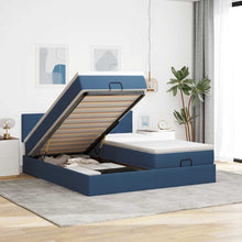 Ottoman bed met matrassen 160x200cm stof blauw