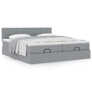 Ottoman bed 180x200 cm lichtgrijs stof