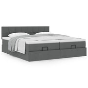 Ottomaans bed 180x200 cm donkergrijs stof met opbergruimte