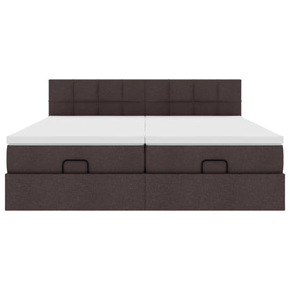Ottoman bed met matrassen 180x200cm stof donkerbruin