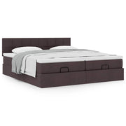 Ottomaans bed 180x200 cm donkerbruin stof met opbergruimte