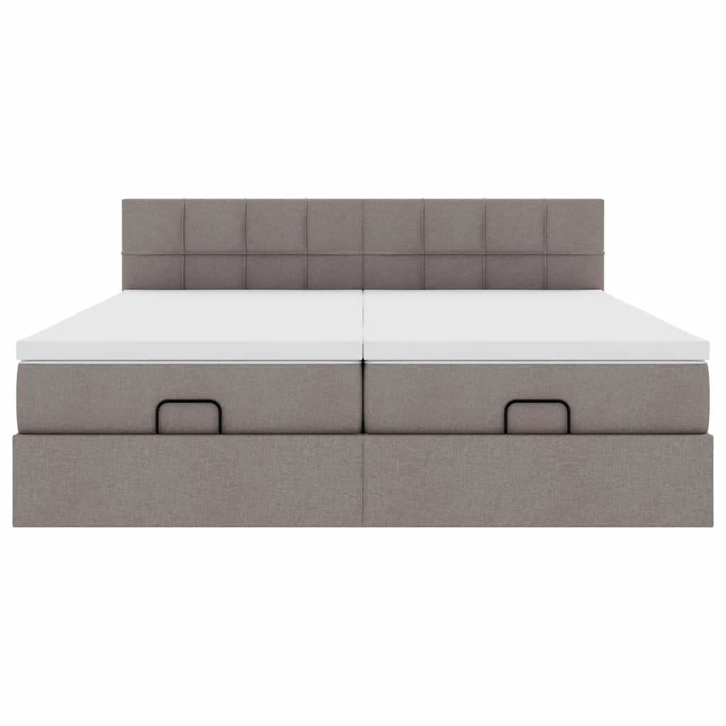 Ottoman bed met matrassen 180x200cm stof taupe