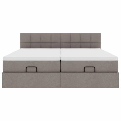 Ottoman bed met matrassen 180x200cm stof taupe
