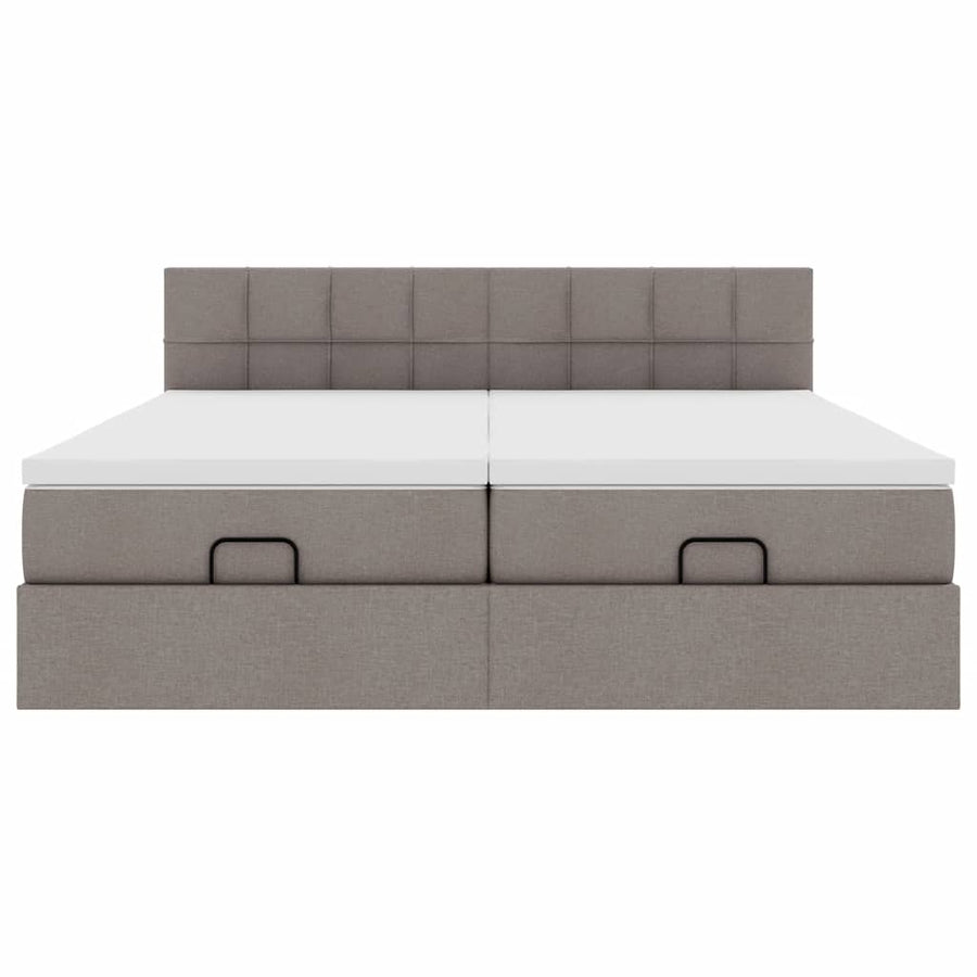 Ottoman bed met matrassen 180x200cm stof taupe