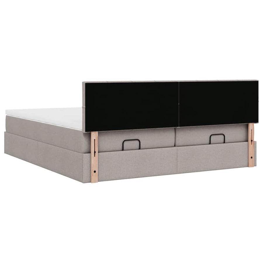 Ottoman bed met matrassen 180x200cm stof taupe