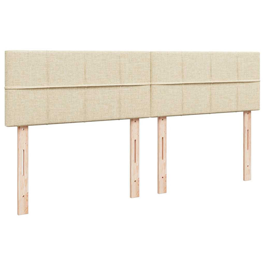 Ottoman bed met matrassen 180x200cm stof crèmekleurig
