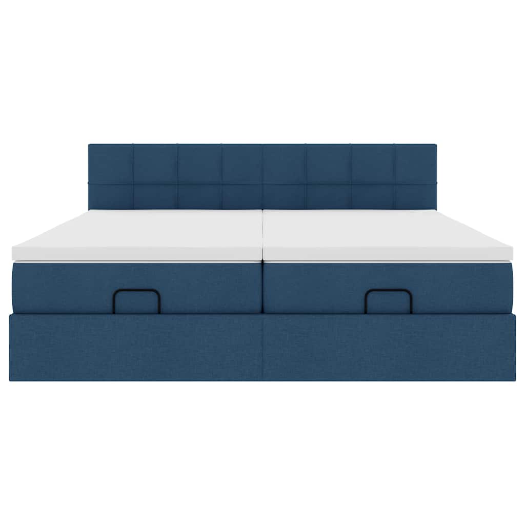 Ottoman bed met matrassen 180x200cm stof blauw