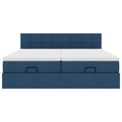 Ottoman bed met matrassen 180x200cm stof blauw