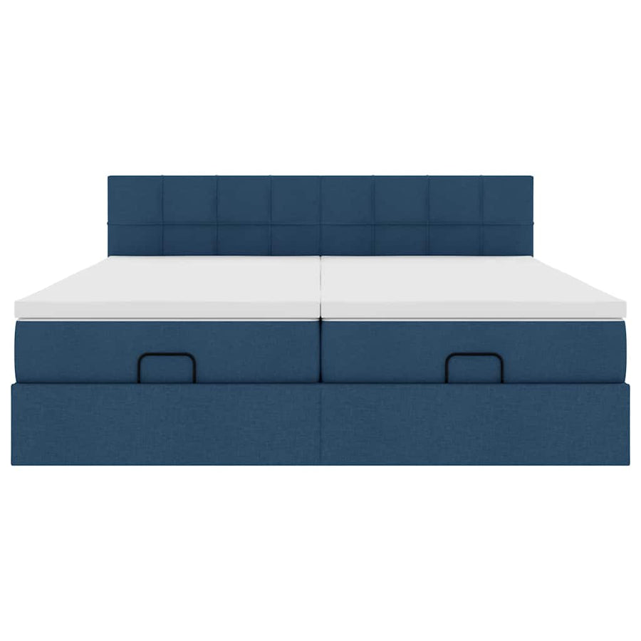 Ottoman bed met matrassen 180x200cm stof blauw