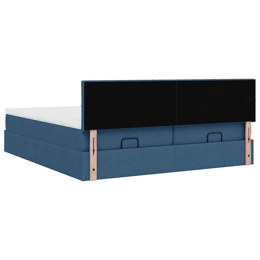 Ottoman bed met matrassen 180x200cm stof blauw