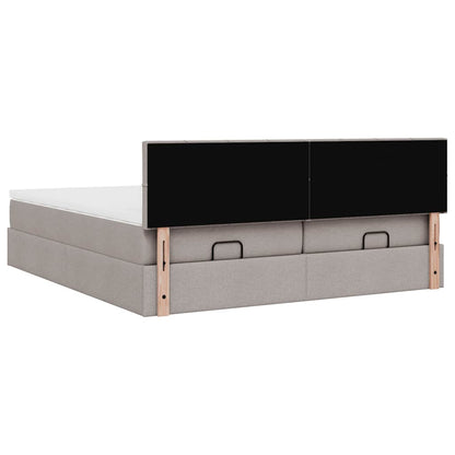 Ottoman bed met matrassen 200x200cm stof taupe