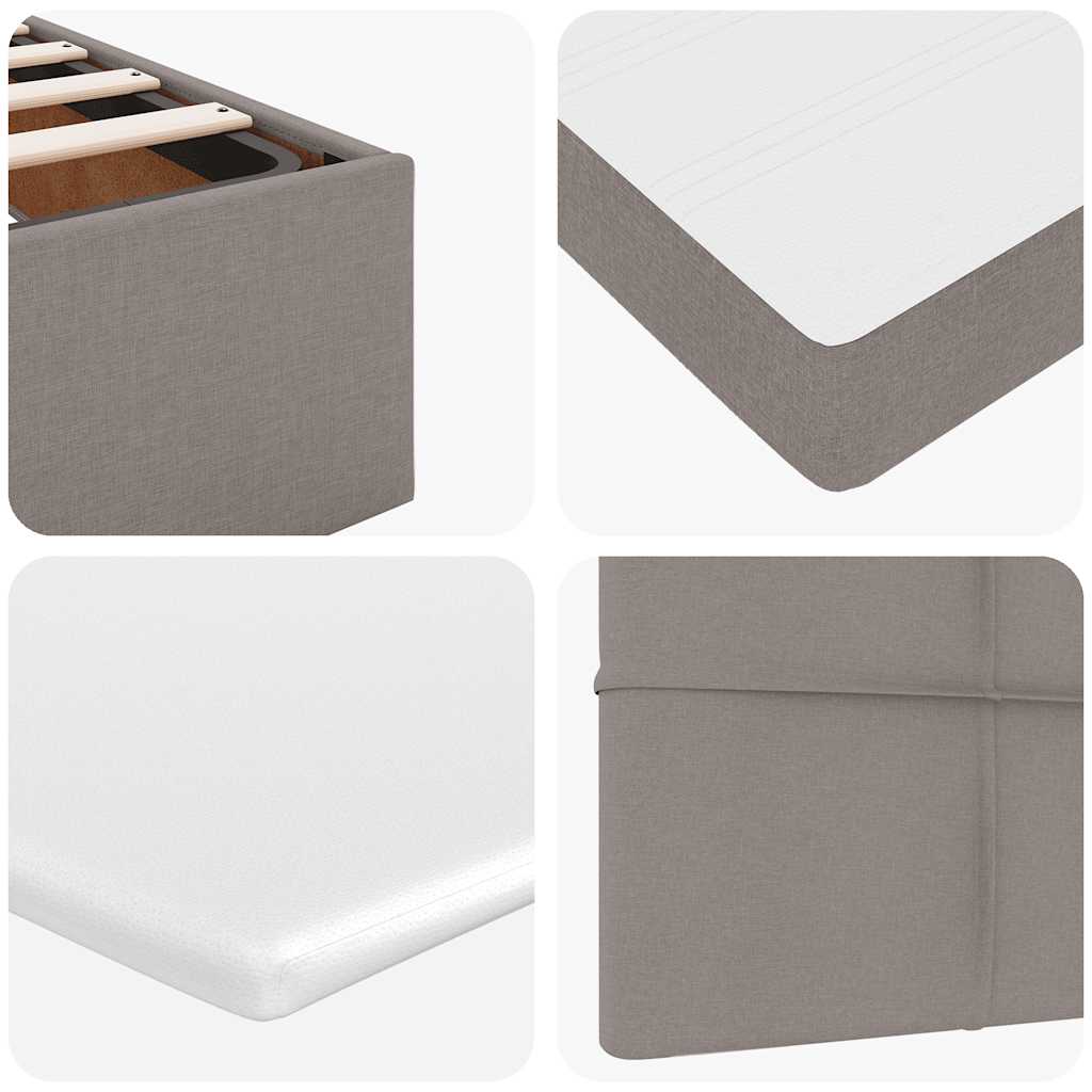 Ottoman bed met matrassen 200x200cm stof taupe