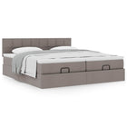 Ottoman bed 200x200 cm stof taupe met opbergruimte