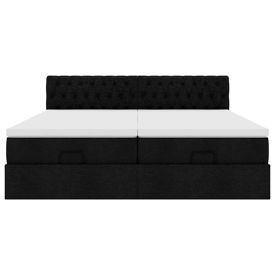 Ottoman bed met matrassen 160x200cm stof zwart