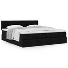 Ottoman bed with mattresses 160x200cm black fabric