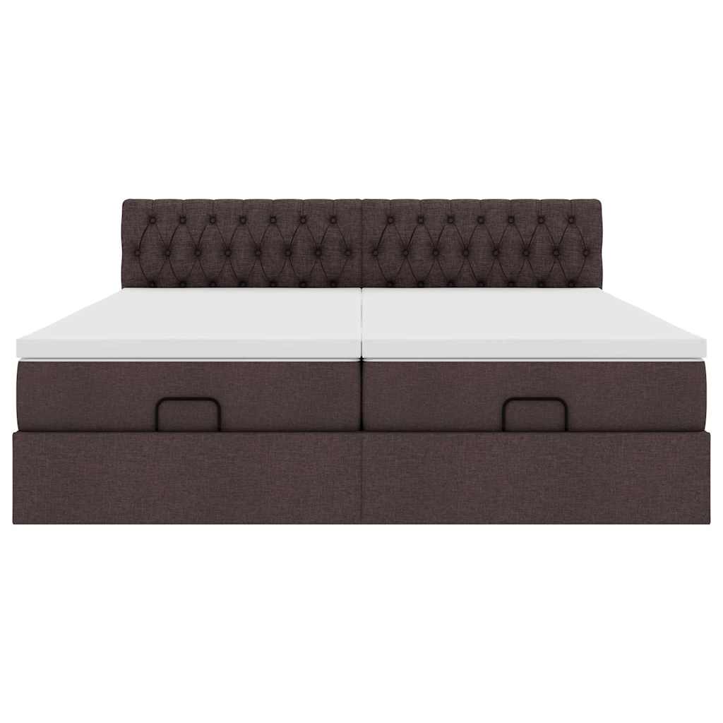 Ottoman bed met matrassen 160x200cm stof donkerbruin