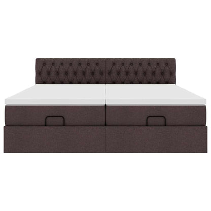 Ottoman bed met matrassen 160x200cm stof donkerbruin