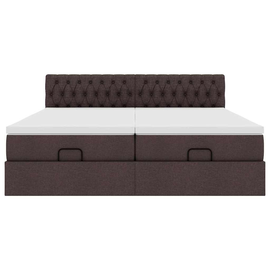 Ottoman bed met matrassen 160x200cm stof donkerbruin