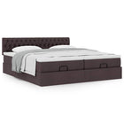 Ottoman bed met matrassen 160x200cm stof donkerbruin