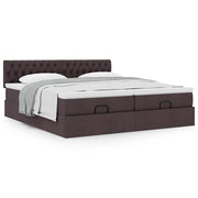 Ottoman bed met matrassen 160x200cm stof donkerbruin
