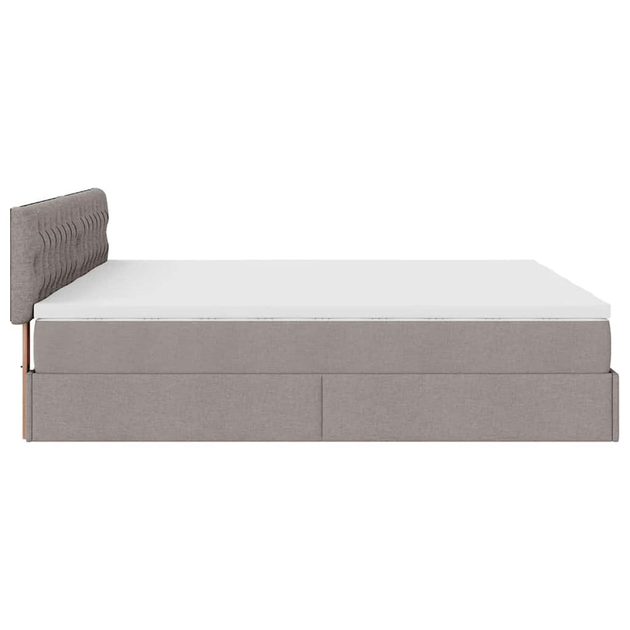 Ottoman bed met matrassen 160x200cm stof taupe
