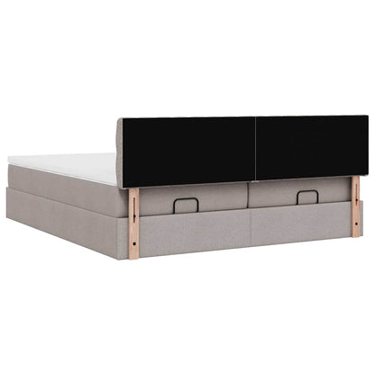 Ottoman bed met matrassen 160x200cm stof taupe