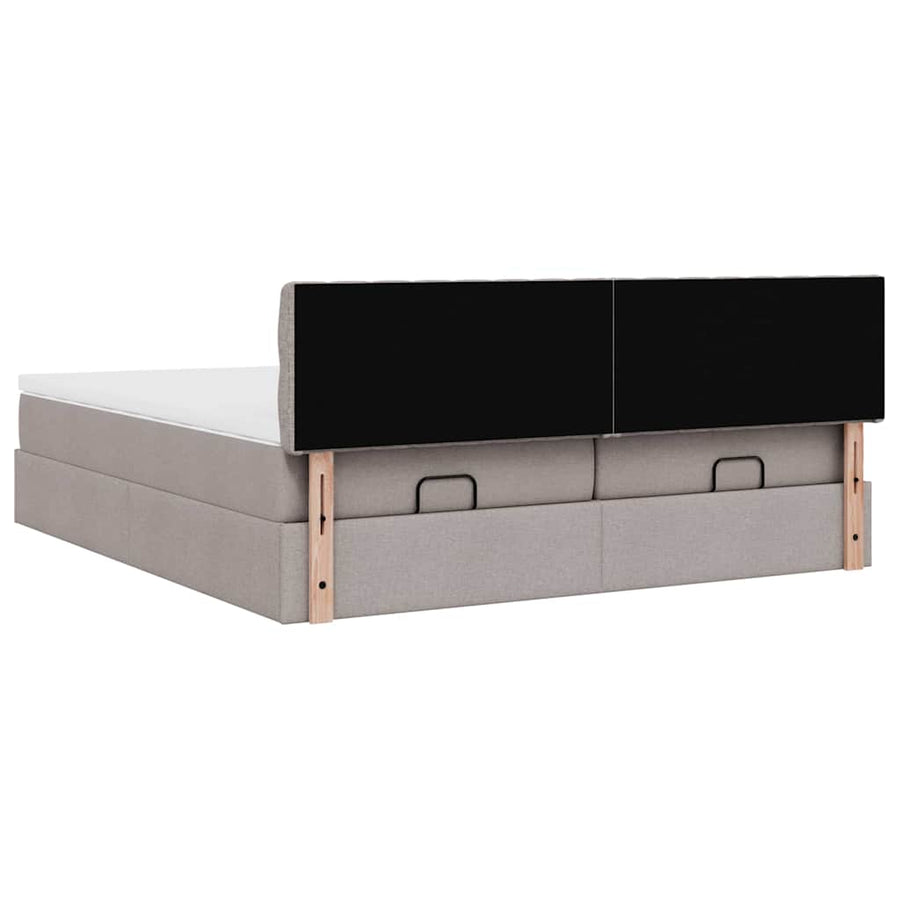 Ottoman bed met matrassen 160x200cm stof taupe