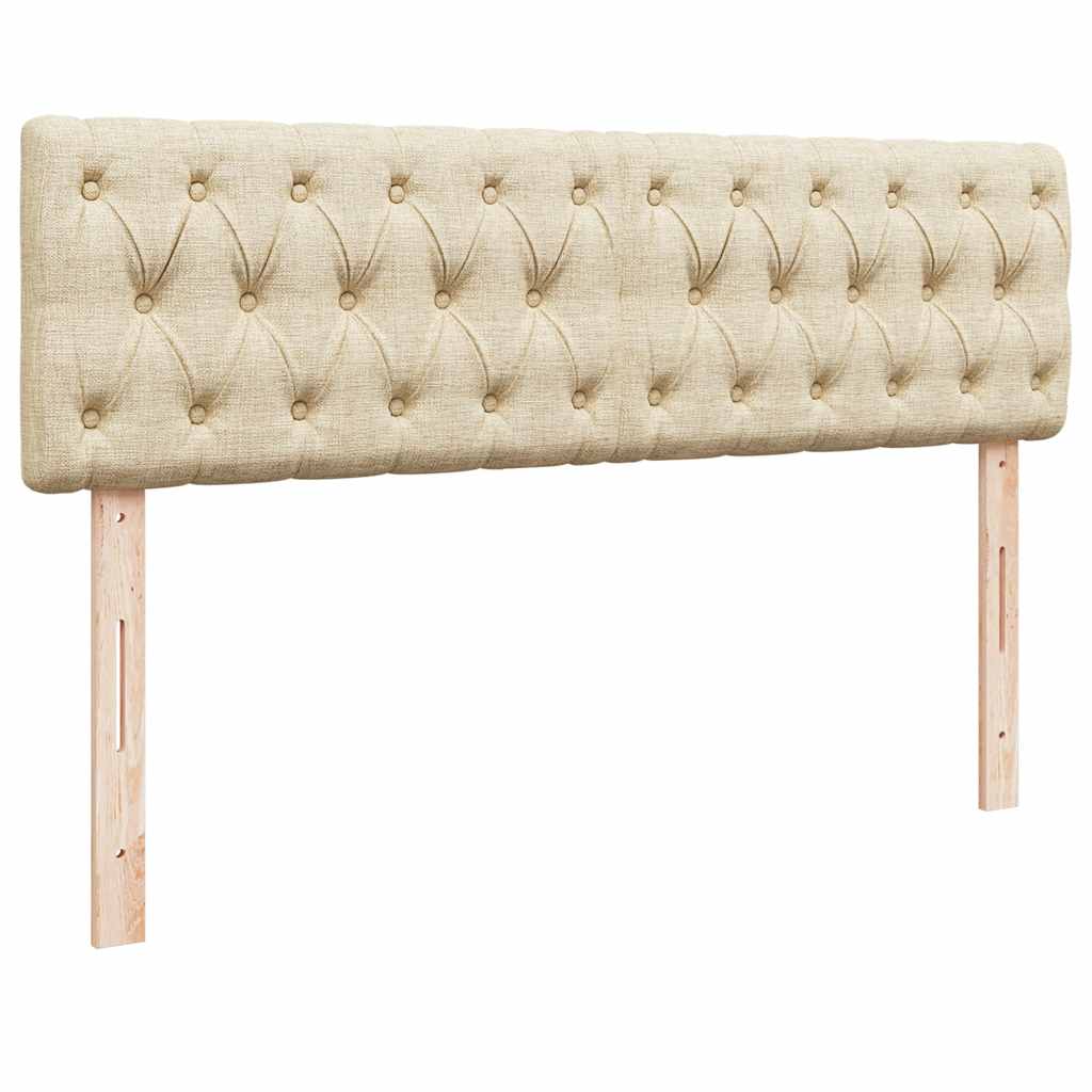 Ottoman bed met matrassen 160x200cm stof crèmekleurig
