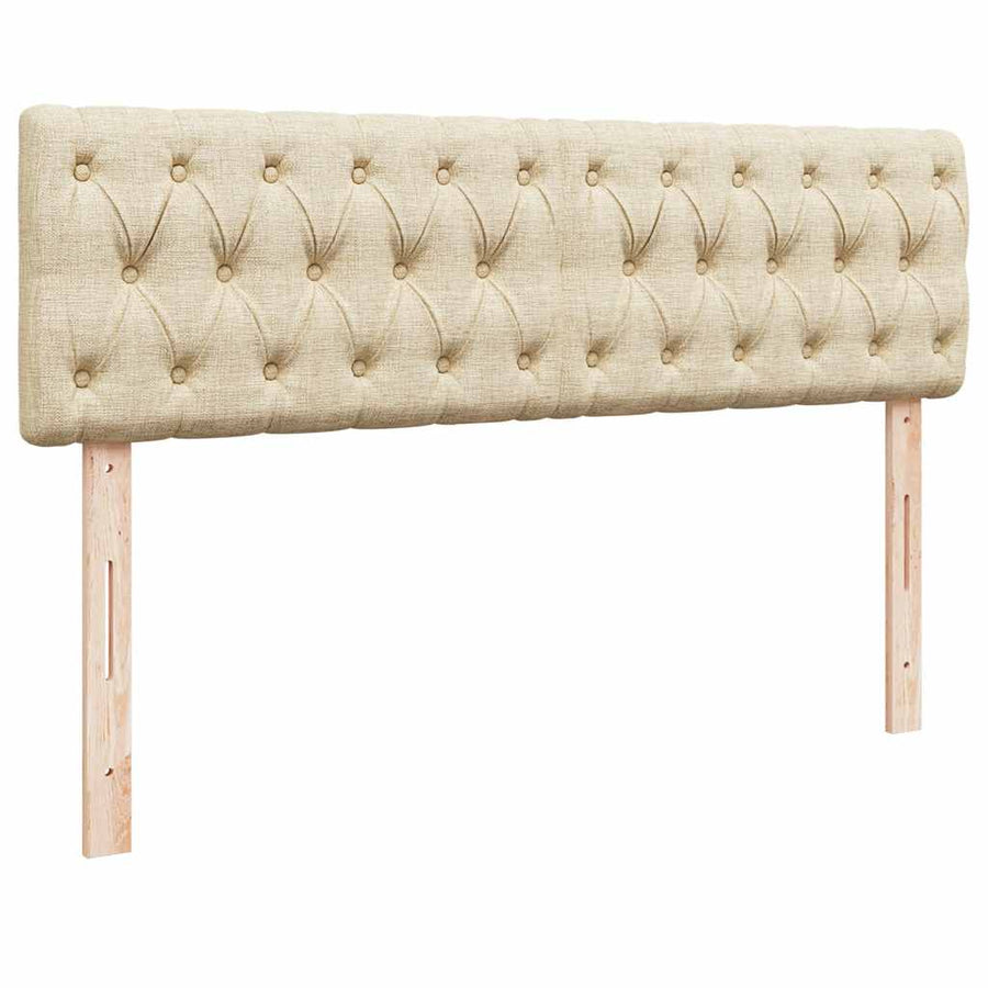 Ottoman bed met matrassen 160x200cm stof crèmekleurig