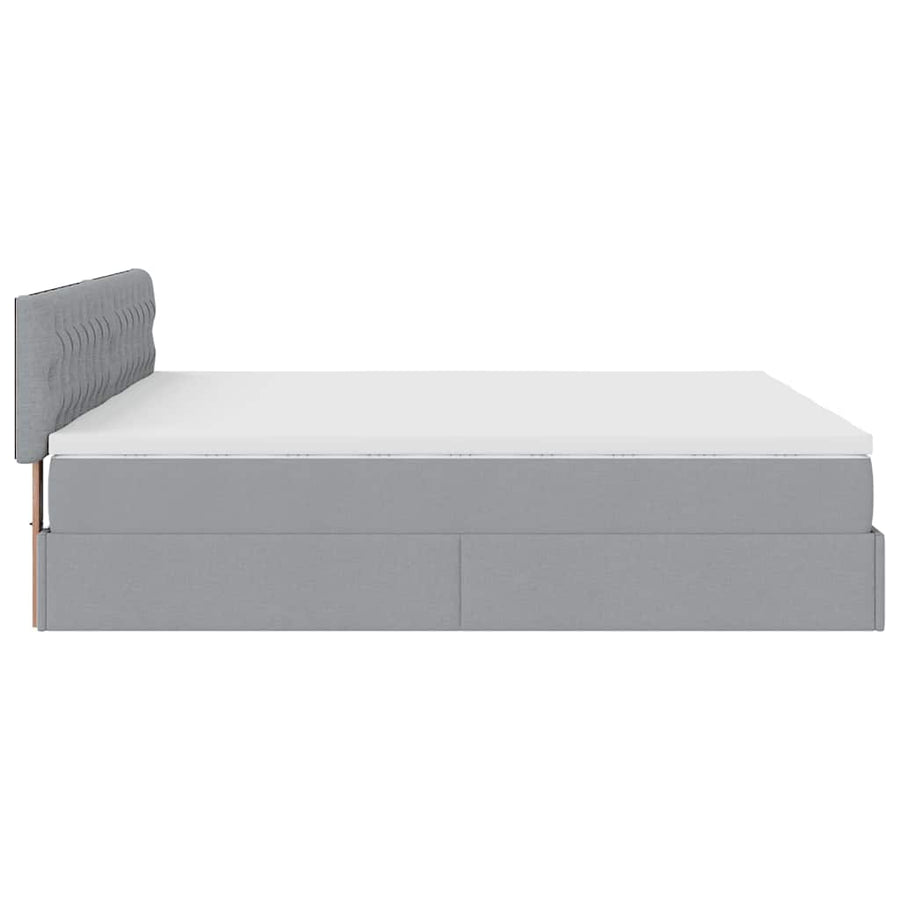 Ottoman bed met matrassen 180x200cm stof lichtgrijs