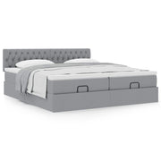 Ottomaans bed 180x200 cm stof lichtgrijs met opbergruimte