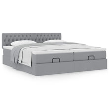 Ottoman bed met matrassen 180x200cm stof lichtgrijs
