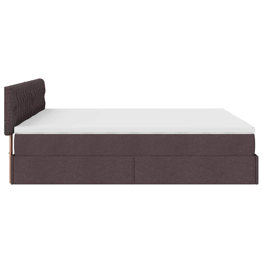 Ottoman bed met matrassen 180x200cm stof donkerbruin