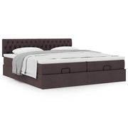 Ottomaans bed 180x200 cm donkerbruin stof