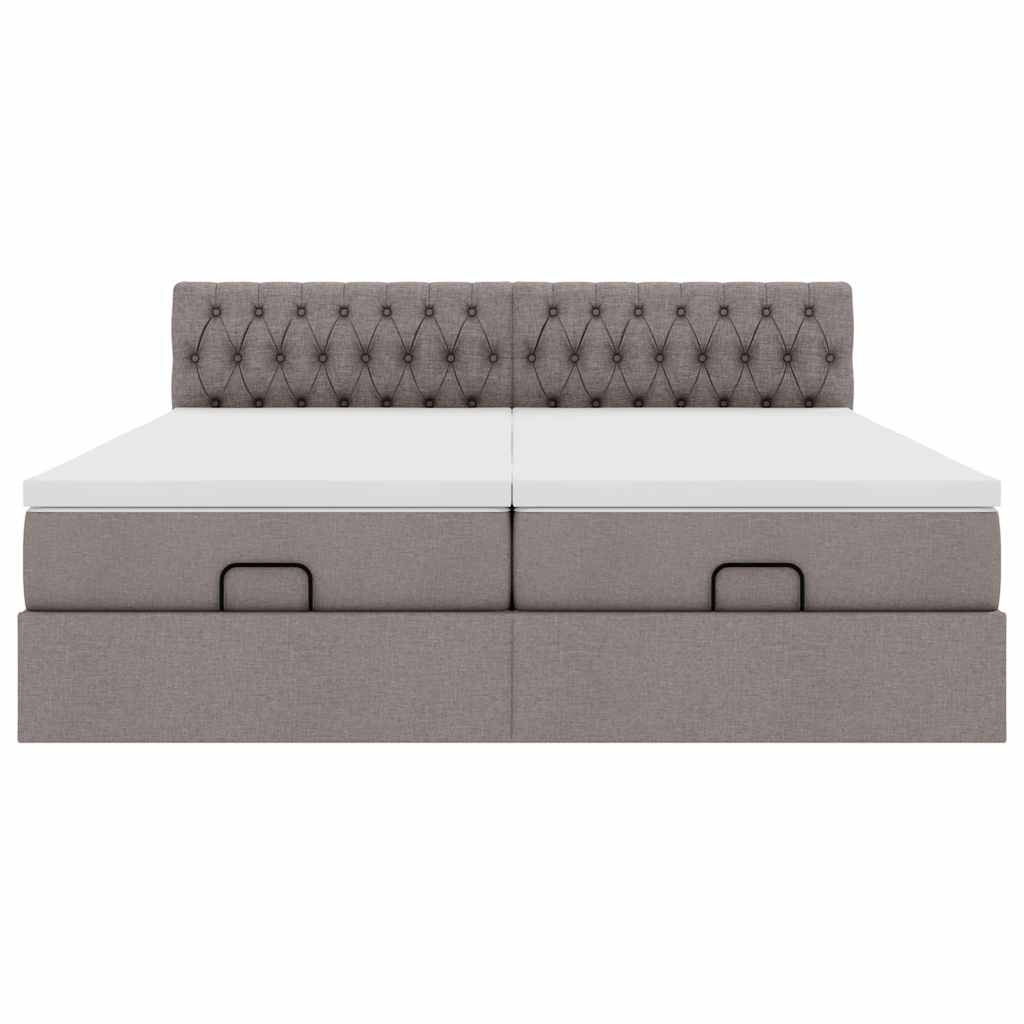 Ottoman bed met matrassen 180x200cm stof taupe