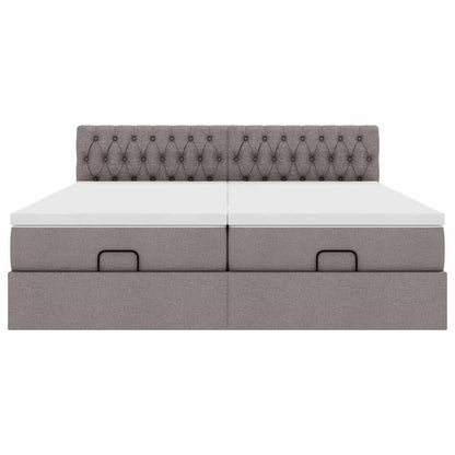Ottoman bed met matrassen 180x200cm stof taupe