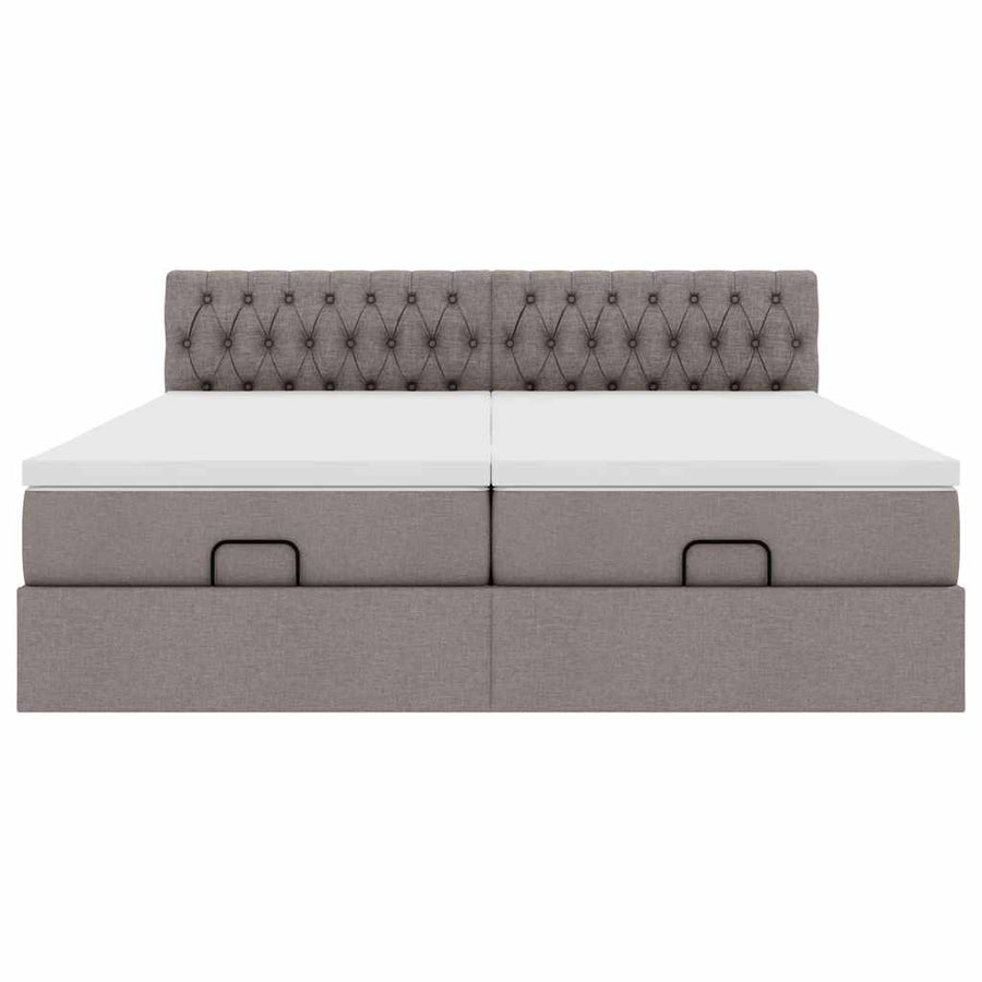 Ottoman bed met matrassen 180x200cm stof taupe