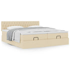 Ottoman bed with mattresses 180x200cm fabric cream