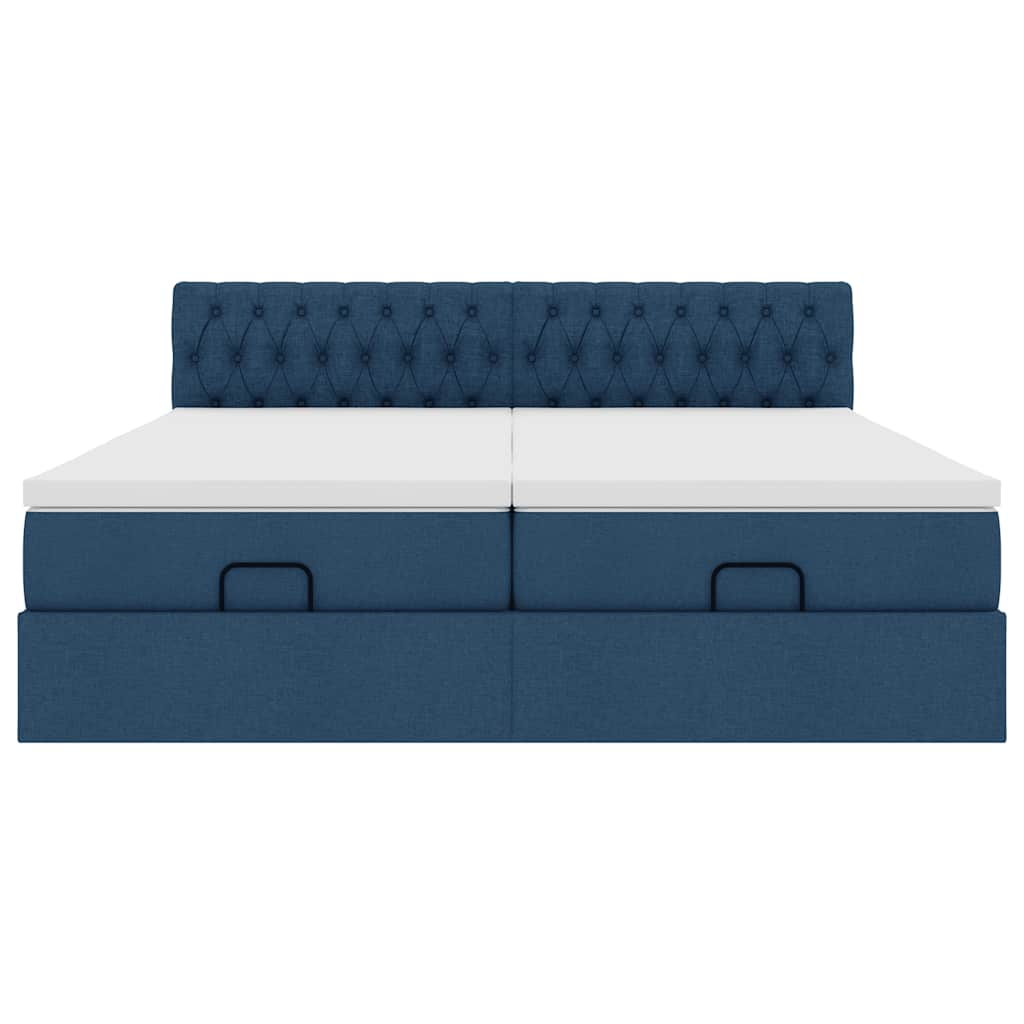Ottoman bed met matrassen 180x200cm stof blauw