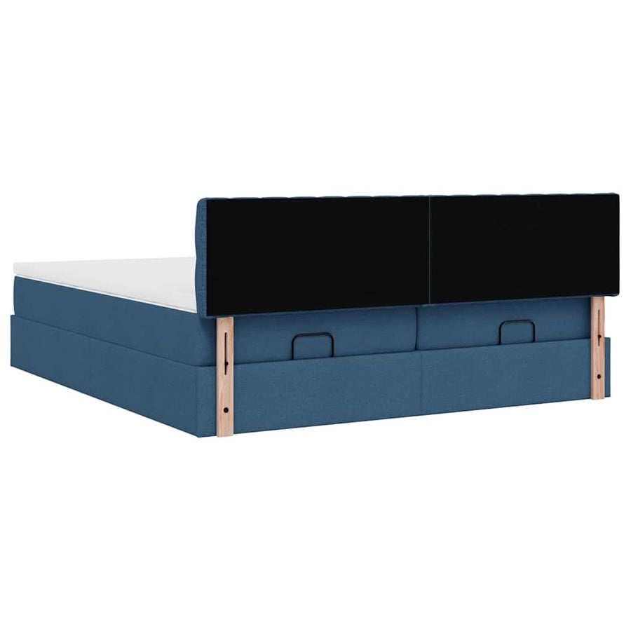 Ottoman bed met matrassen 180x200cm stof blauw
