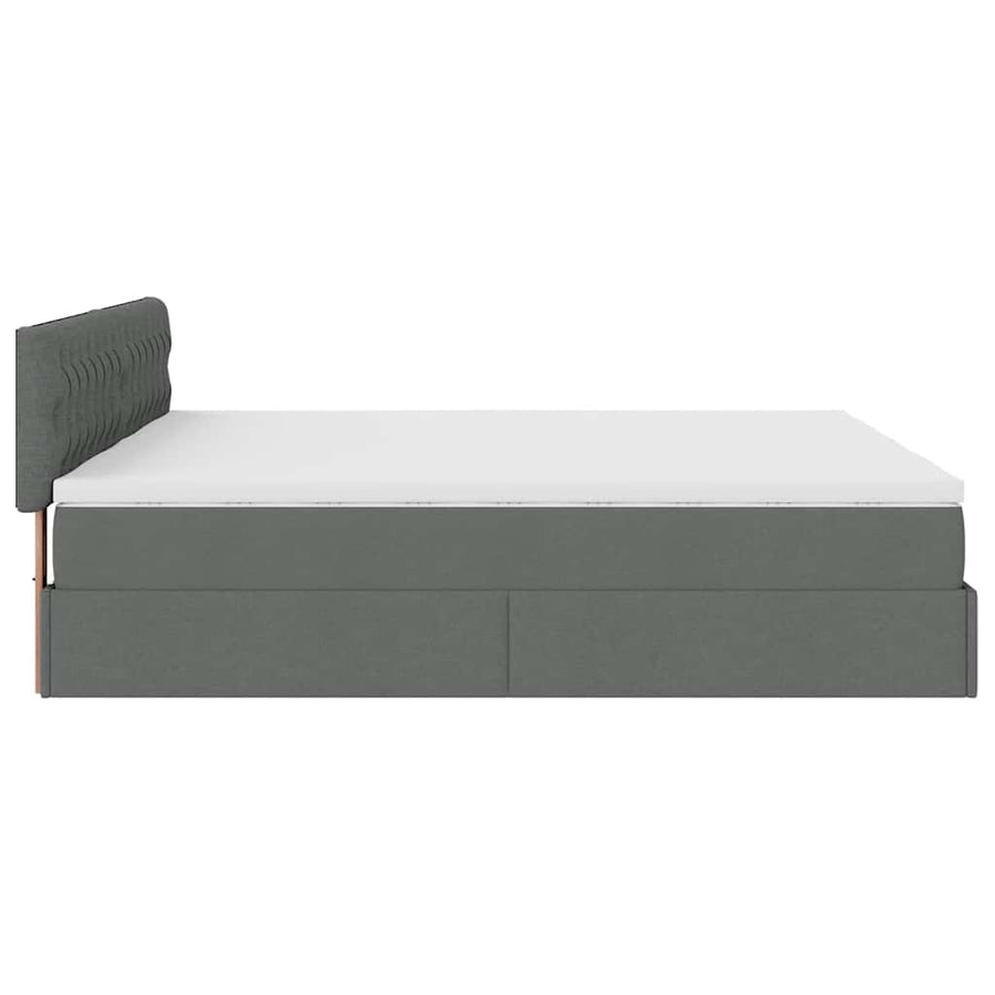 Ottoman bed met matrassen 200x200cm stof donkergrijs