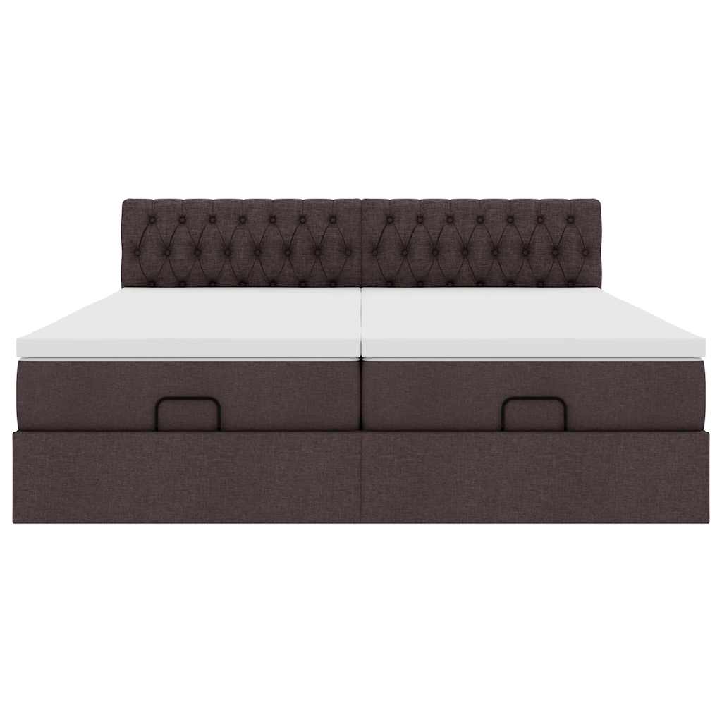 Ottoman bed met matrassen 200x200cm stof donkerbruin