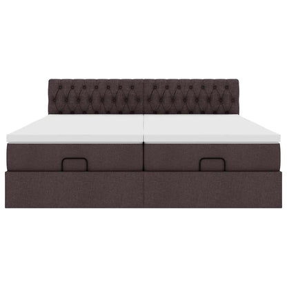 Ottoman bed met matrassen 200x200cm stof donkerbruin