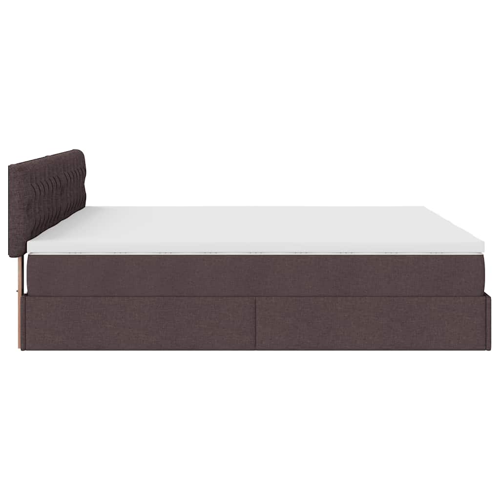 Ottoman bed met matrassen 200x200cm stof donkerbruin