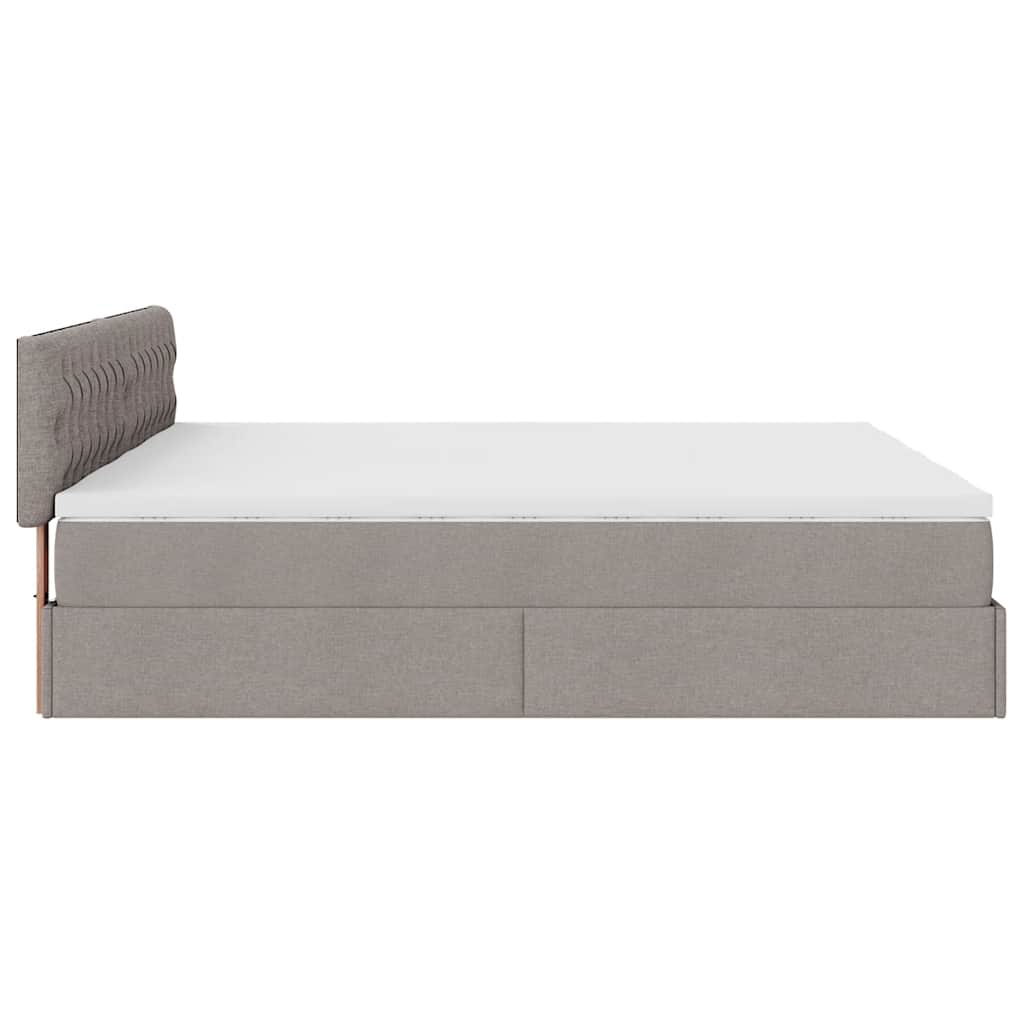 Ottoman bed met matrassen 200x200cm stof taupe