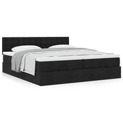 Ottoman bed 160x200 cm zwart stof