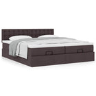 Ottoman bed with mattresses 160x200cm dark brown fabric